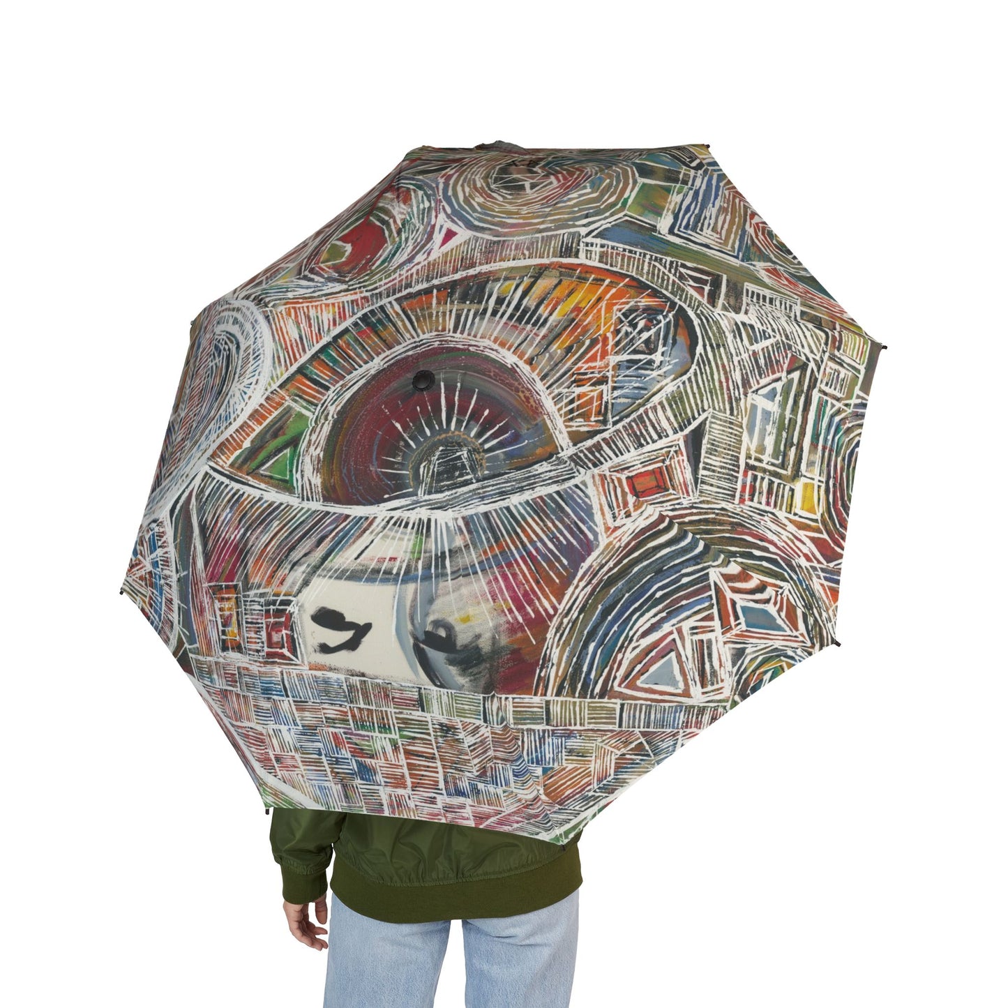 Stitched Muse Semi-Automatic Foldable Umbrella