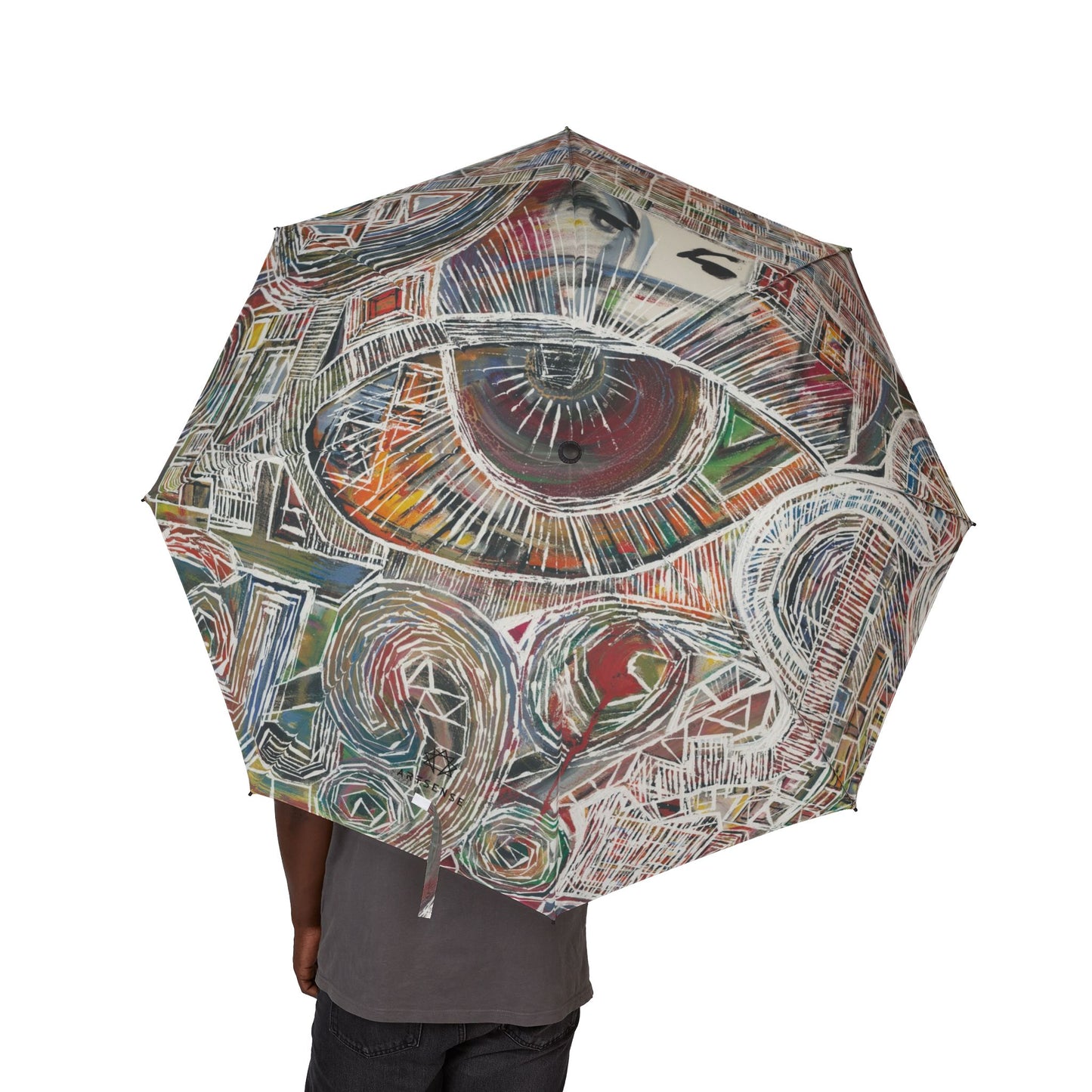 Stitched Muse Semi-Automatic Foldable Umbrella