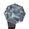Blue roses Semi-Automatic Foldable Umbrella