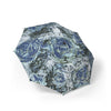 Blue roses Semi-Automatic Foldable Umbrella
