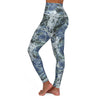 Blue Roses High Waisted Yoga Leggings