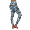 Blue Roses High Waisted Yoga Leggings